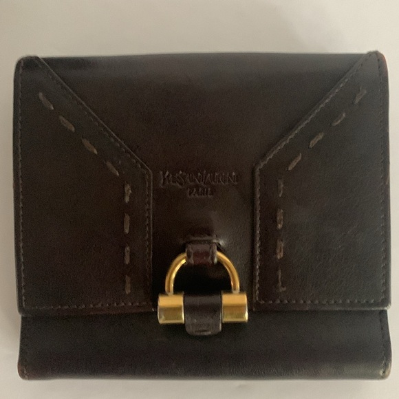 Yves Saint Laurent Rive Gauche Muse Billfold Wallet in Chocolate Brown - Picture 2 of 16